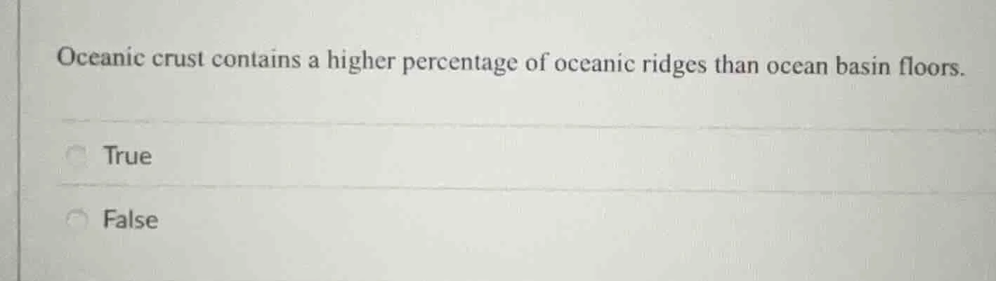 oceanic crust contains a higher percentage of oceanic ridges than ocean…