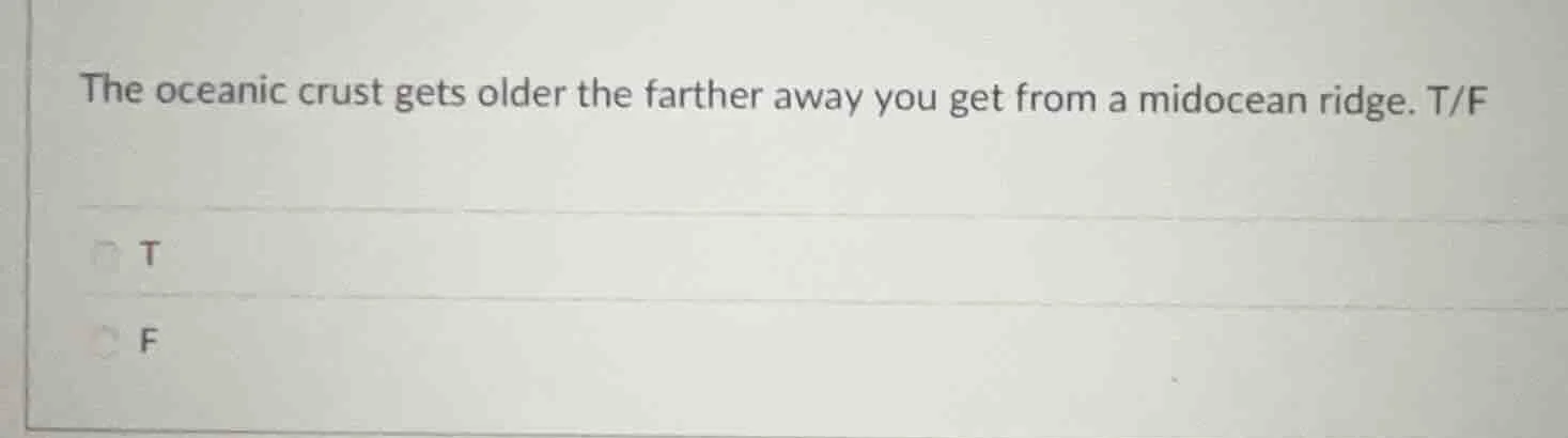 the oceanic crust gets older the farther away you get from a midocean r…