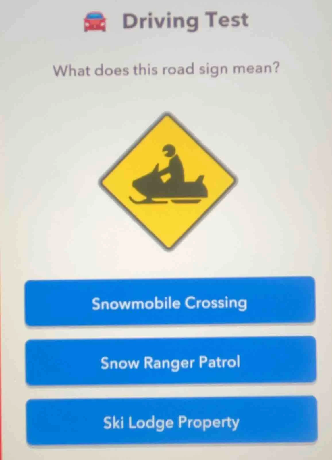 driving test what does this road sign mean? road sign image snowmobile …