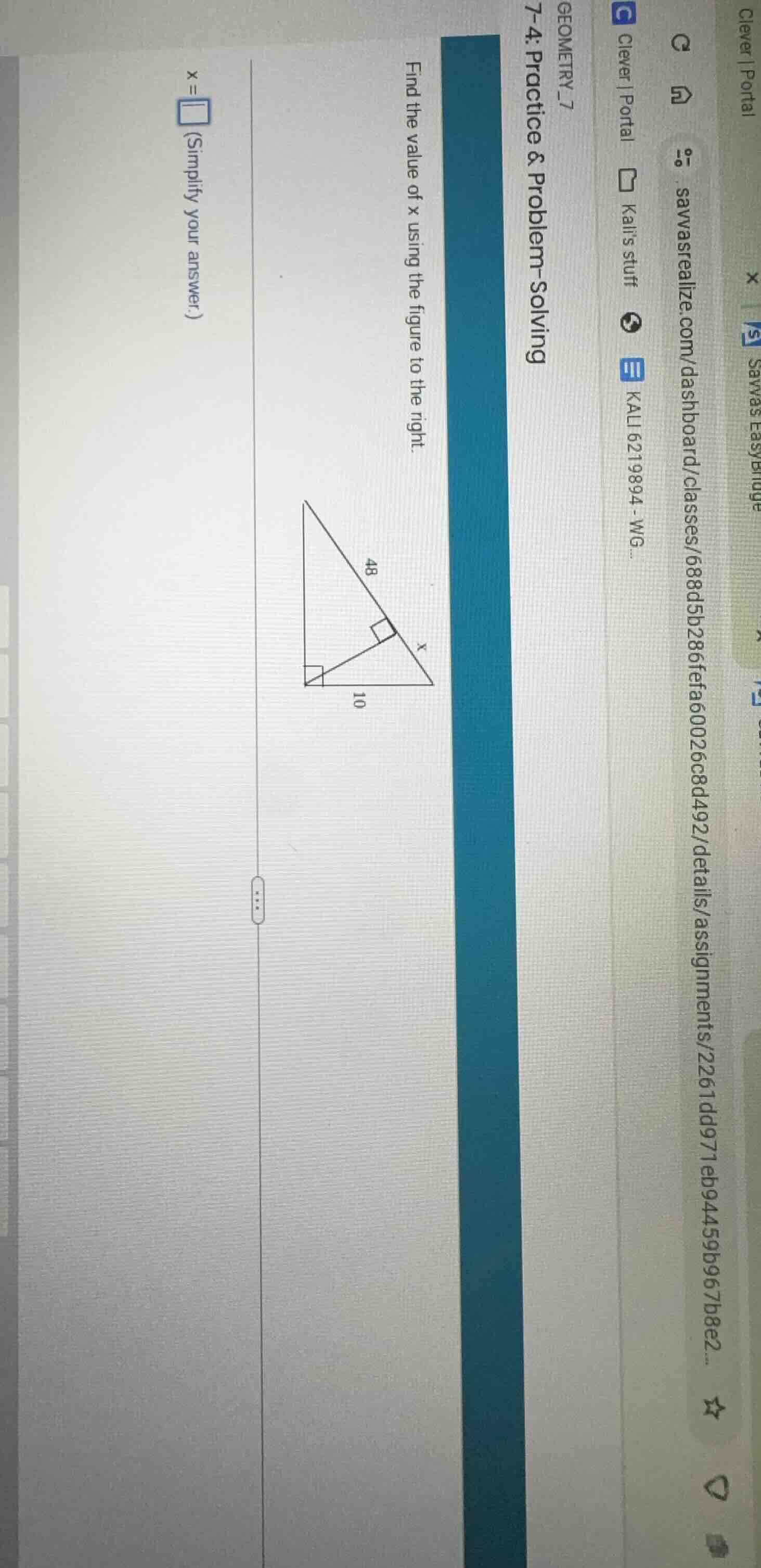 7-4: practice & problem - solving geometry_7 find the value of x using …