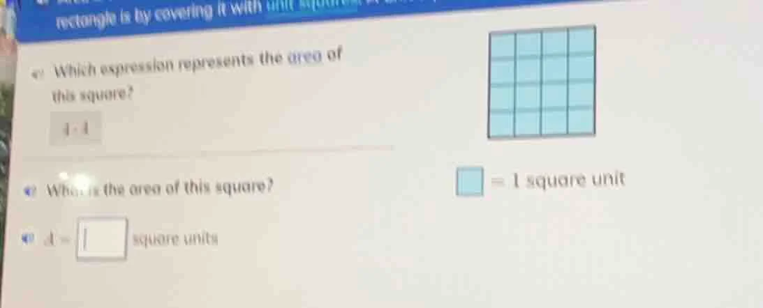 rectangle is by covering it with unit squares which expression represen…