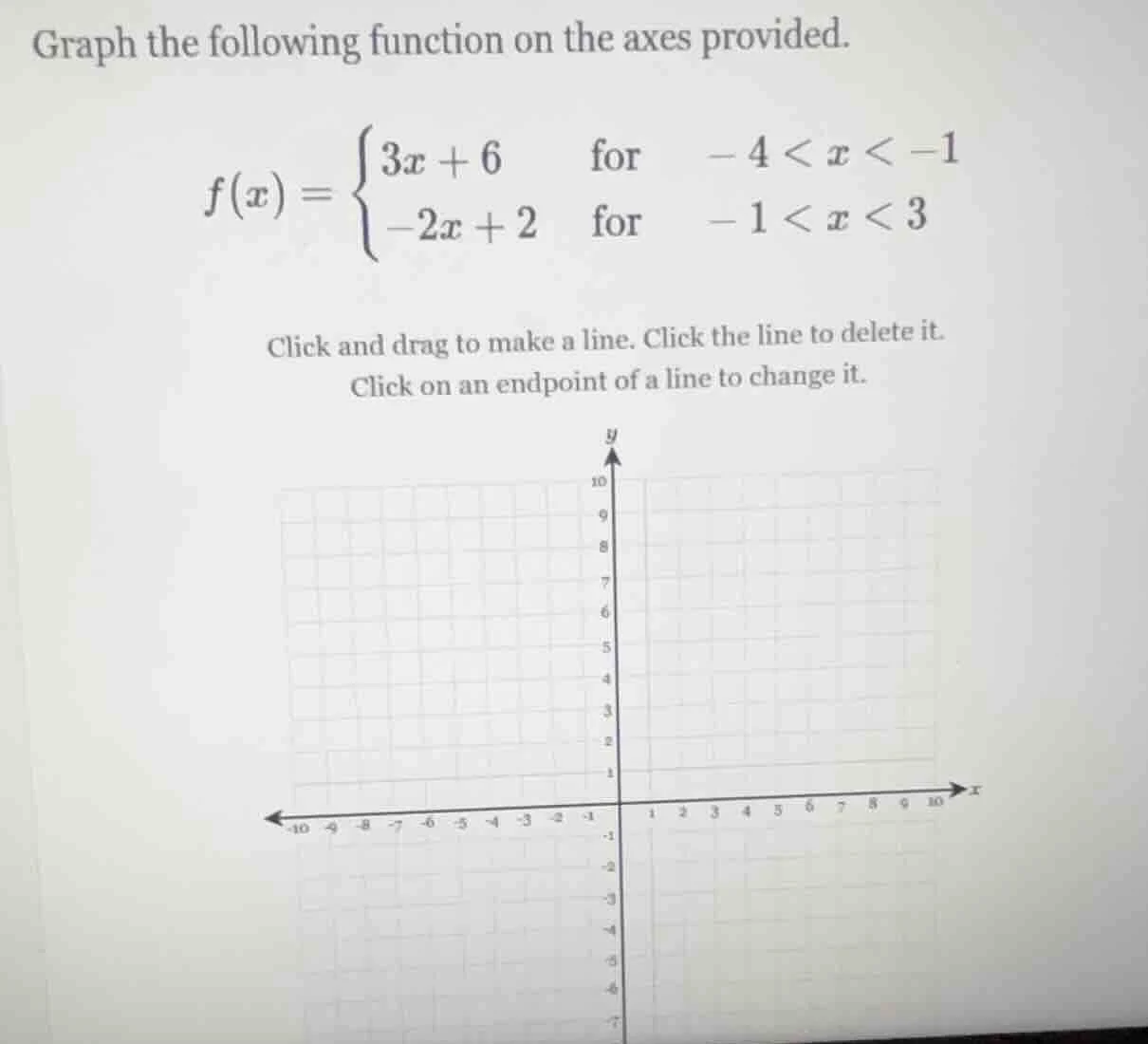 graph the following function on the axes provided. $f(x)=\\begin{cases}…