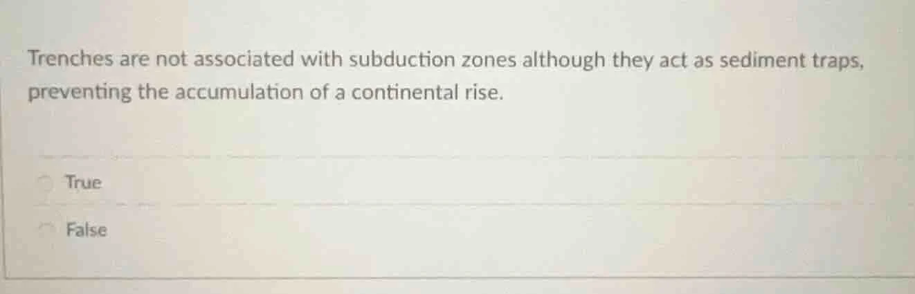 trenches are not associated with subduction zones although they act as …