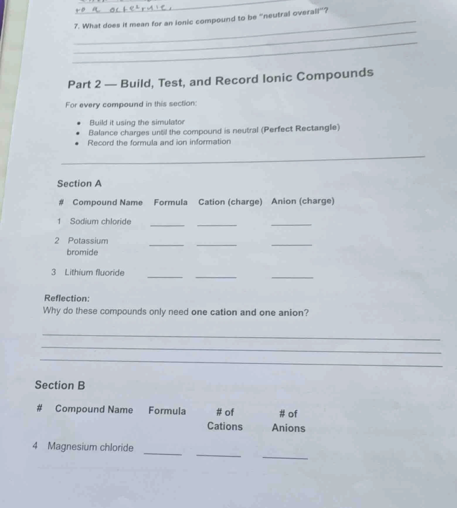 7. what does it mean for an ionic compound to be eutral overall\? part …