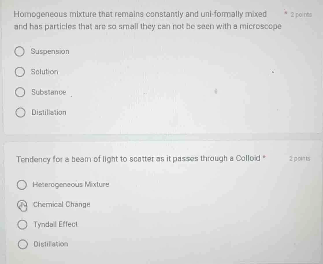 homogeneous mixture that remains constantly and uni - formally mixed an…