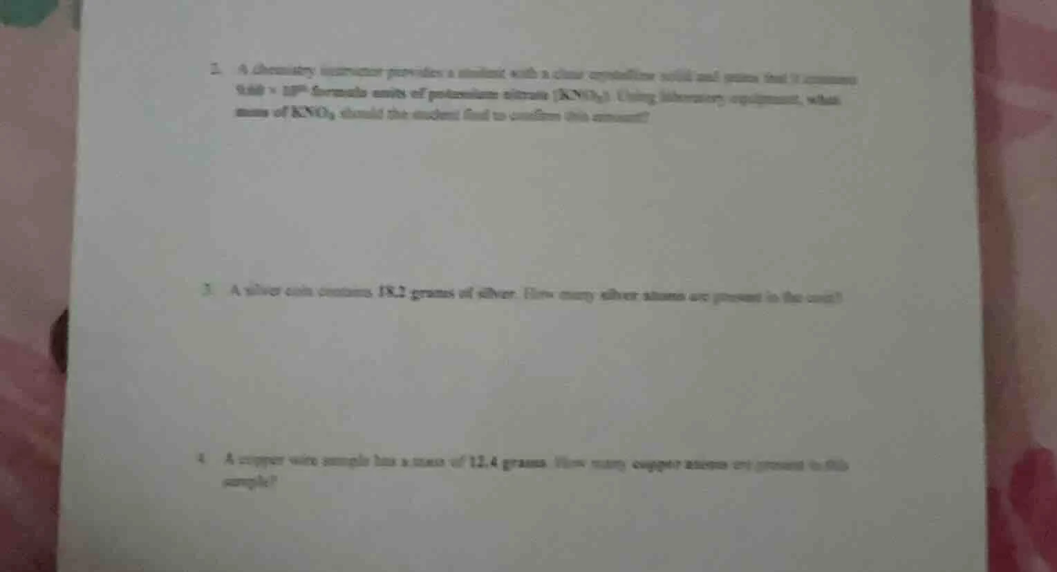 2. a chemistry instructor provides a student with a clear crystalline s…