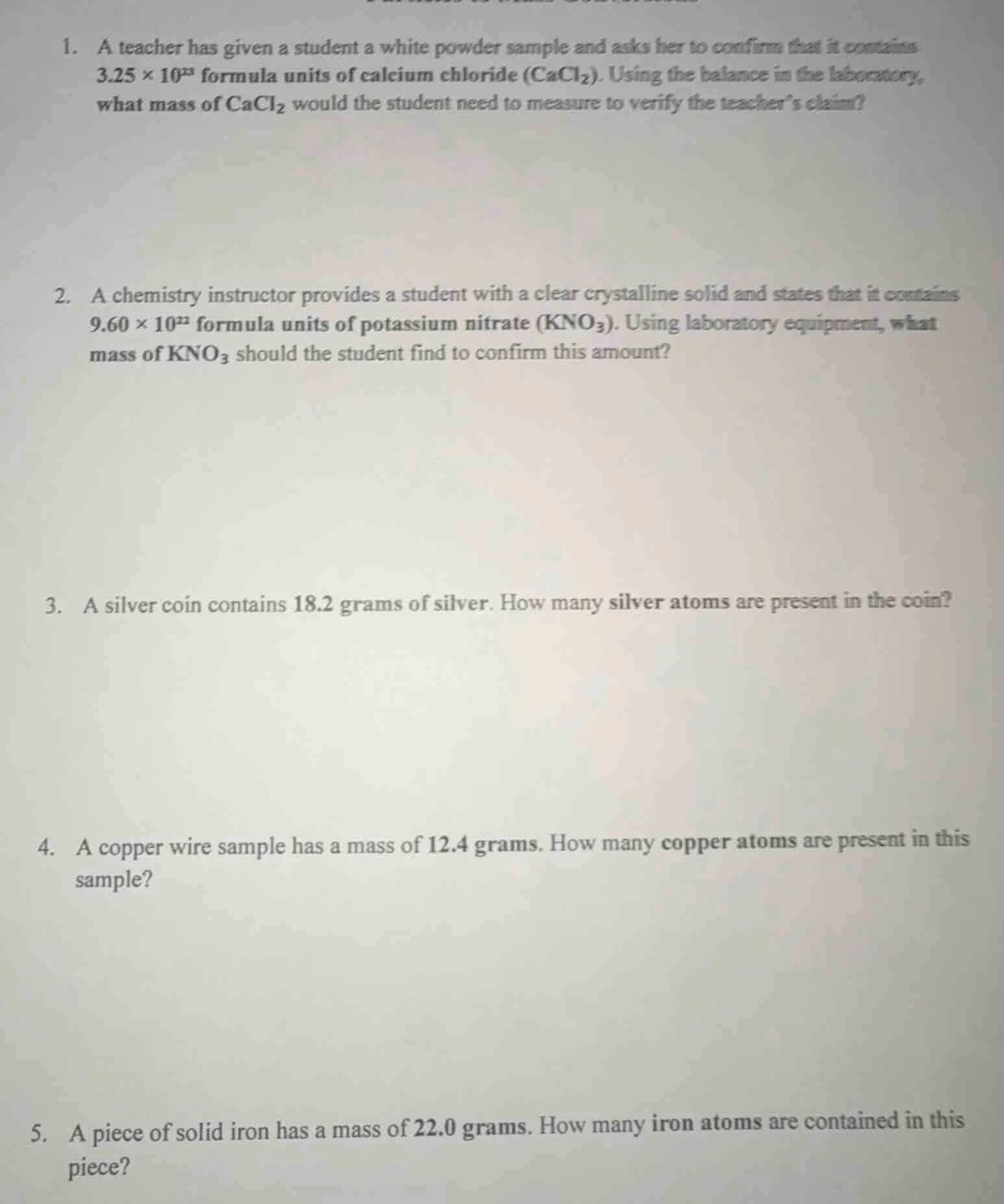 1. a teacher has given a student a white powder sample and asks her to …