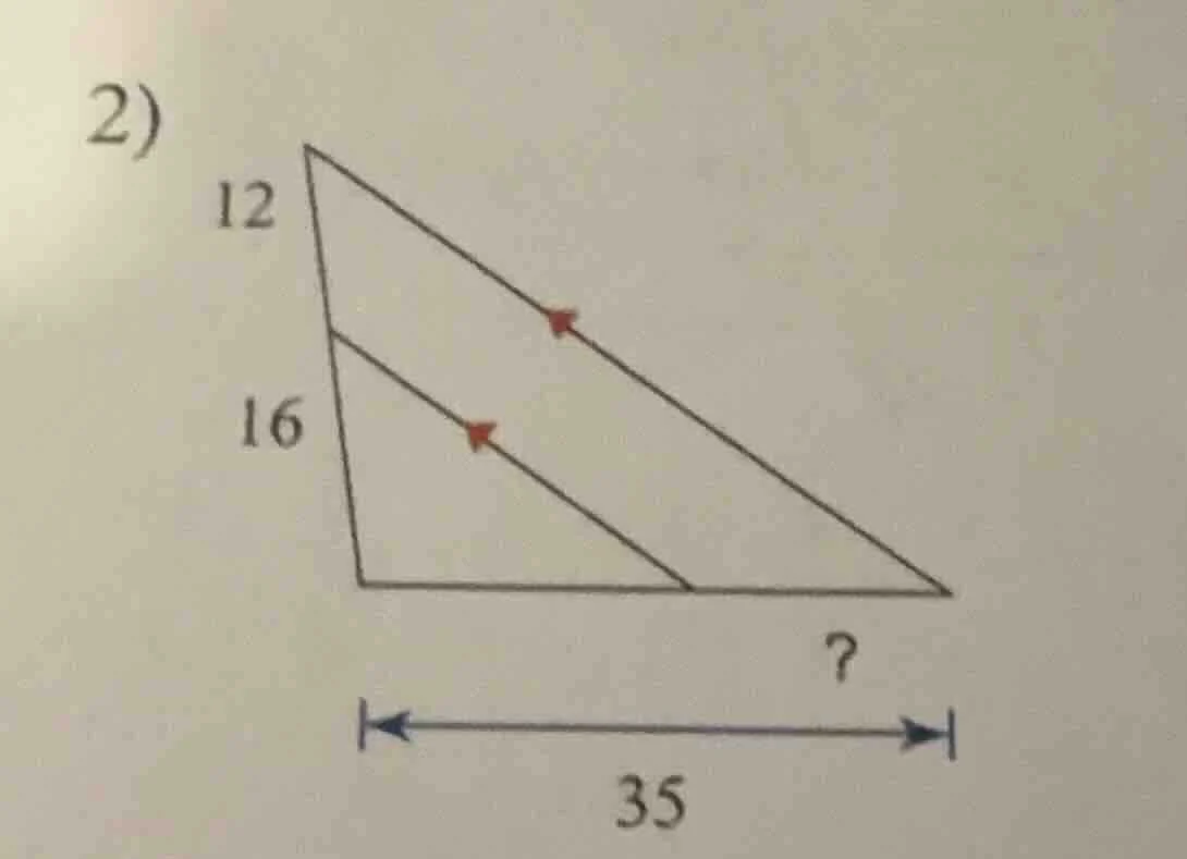 2) 12, 16, 35, ? (triangle with two parallel lines marked)