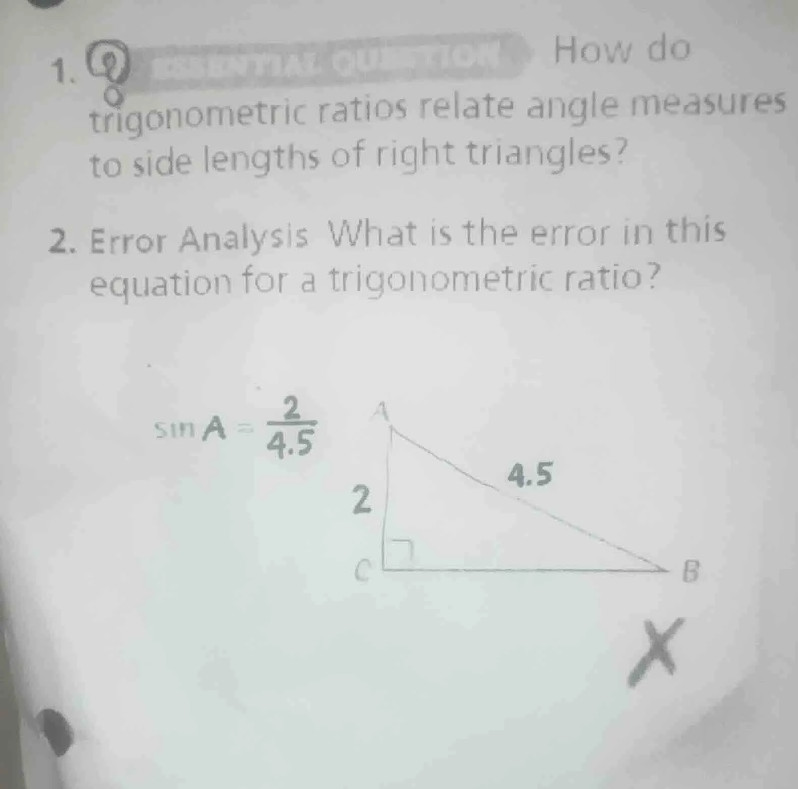 1. how do trigonometric ratios relate angle measures to side lengths of…