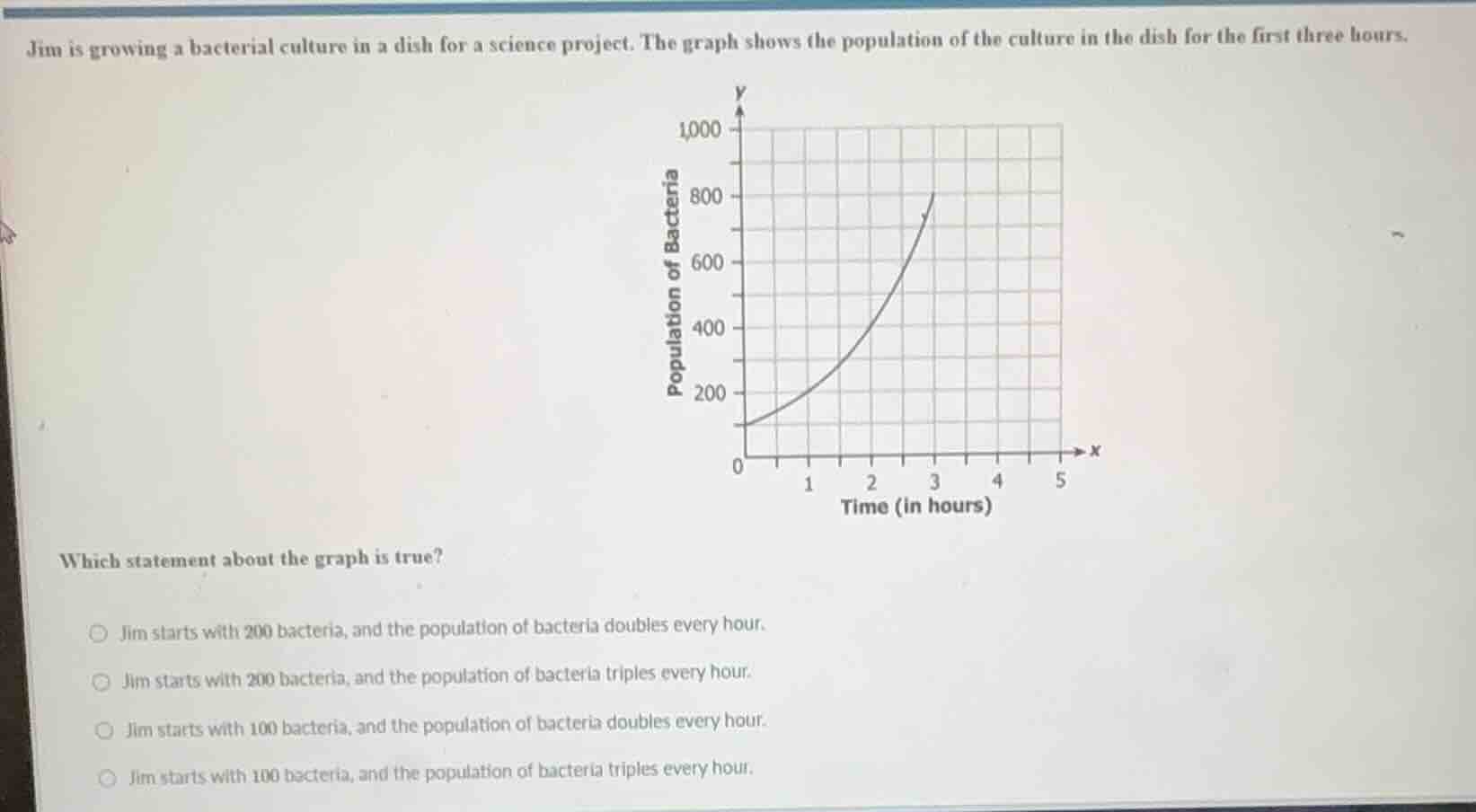 jim is growing a bacterial culture in a dish for a science project. the…