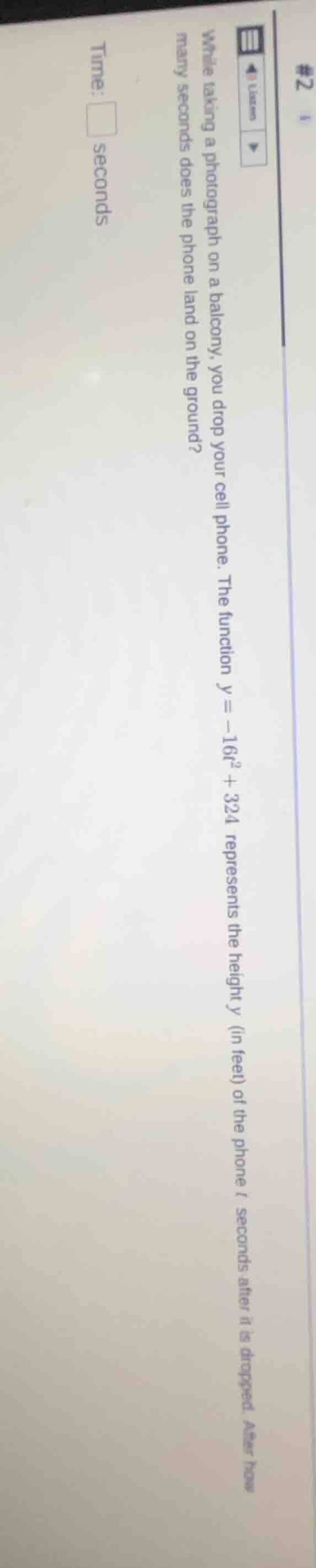 while taking a photograph on a balcony, you drop your cell phone. the f…