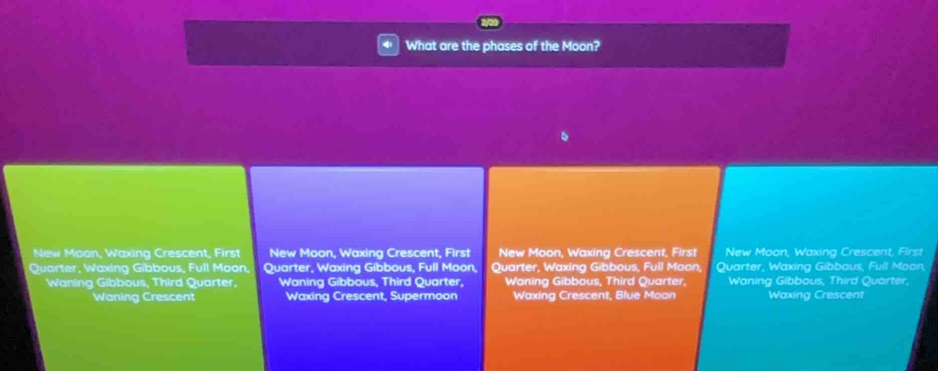 what are the phases of the moon? new moon, waxing crescent, first quart…