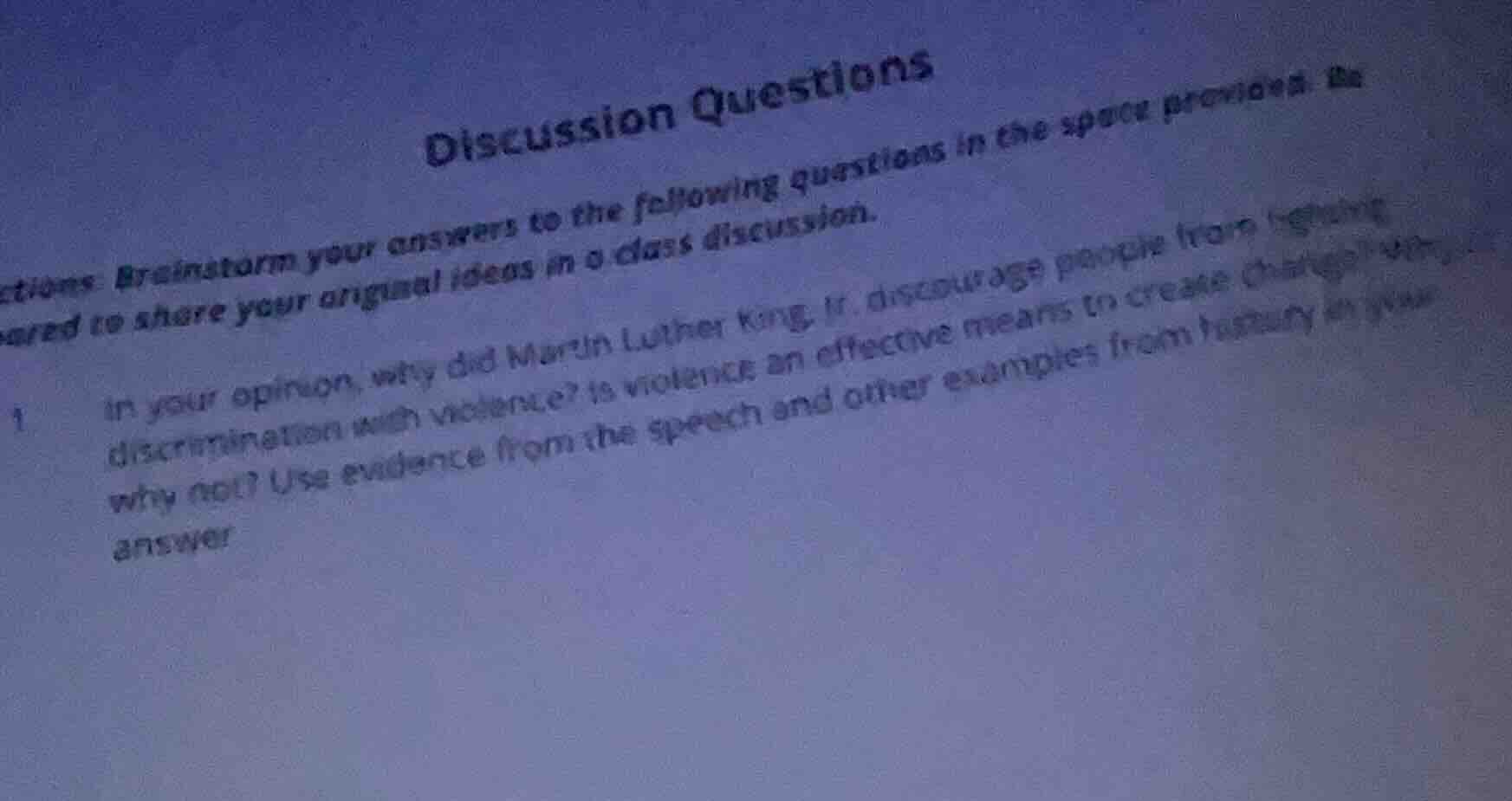 discussion questions etions: brainstorm your answers to the following q…