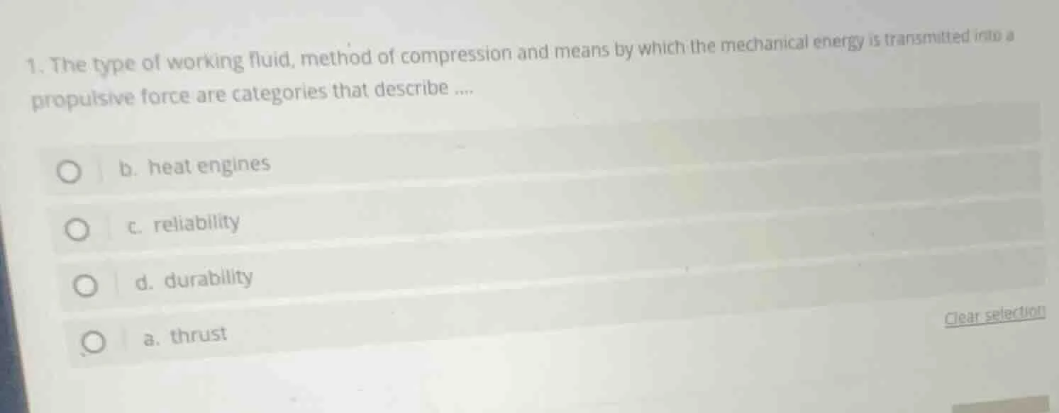 1. the type of working fluid, method of compression and means by which …