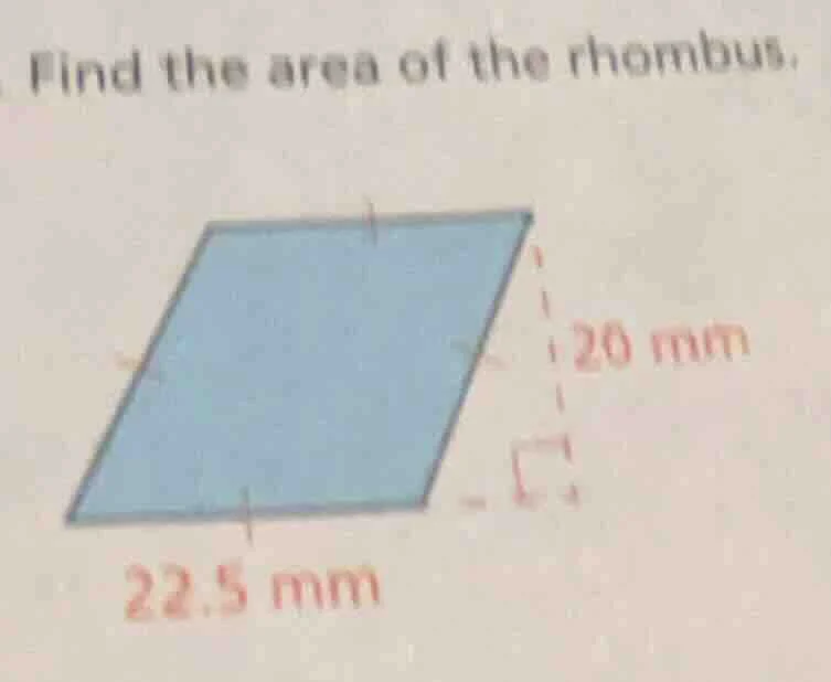 find the area of the rhombus.