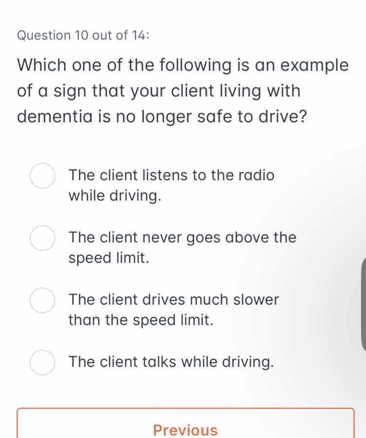 question 10 out of 14: which one of the following is an example of a si…