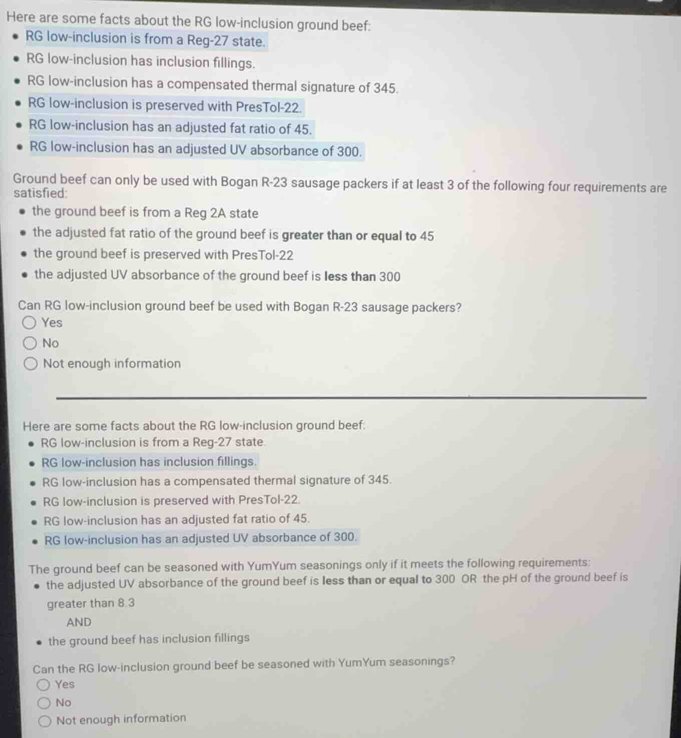 here are some facts about the rg low - inclusion ground beef: - rg low …