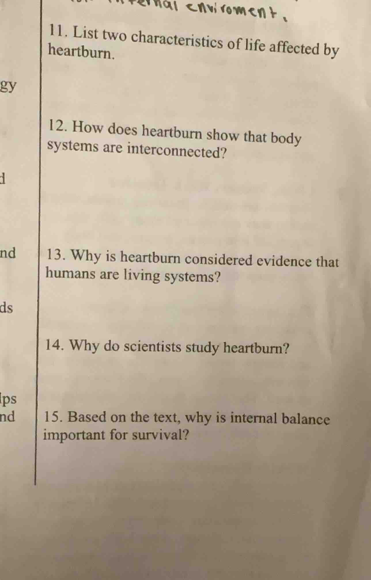11. list two characteristics of life affected by heartburn. 12. how doe…