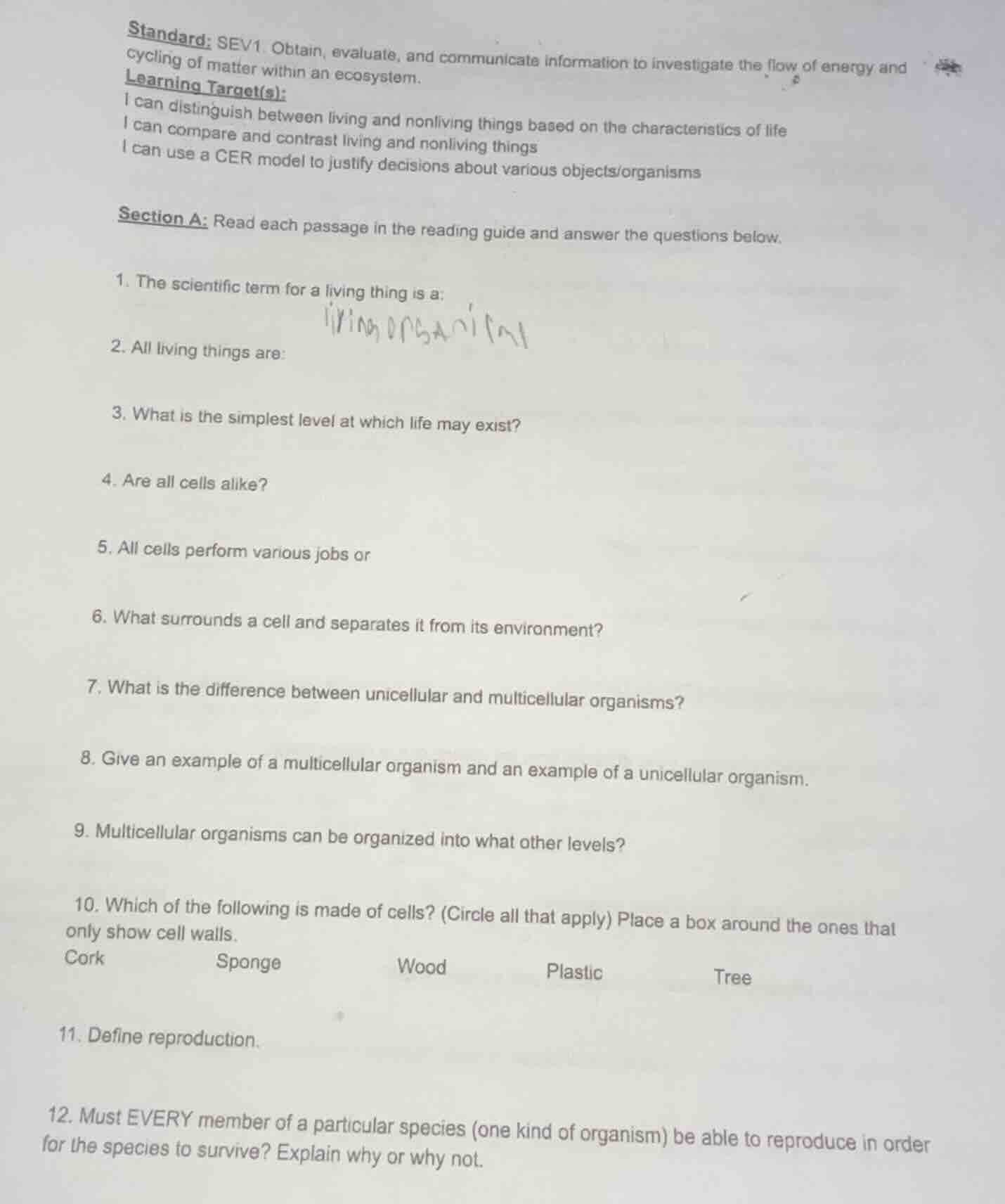 standard: sev1. obtain, evaluate, and communicate information to invest…