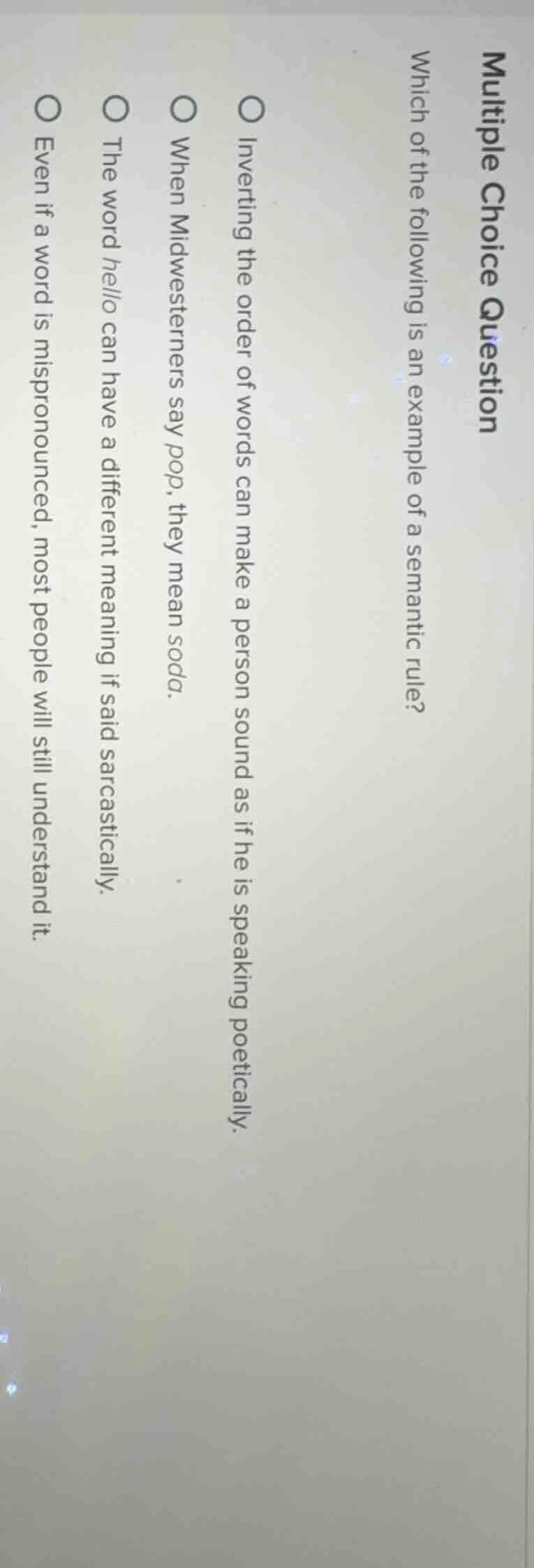 multiple choice question which of the following is an example of a sema…