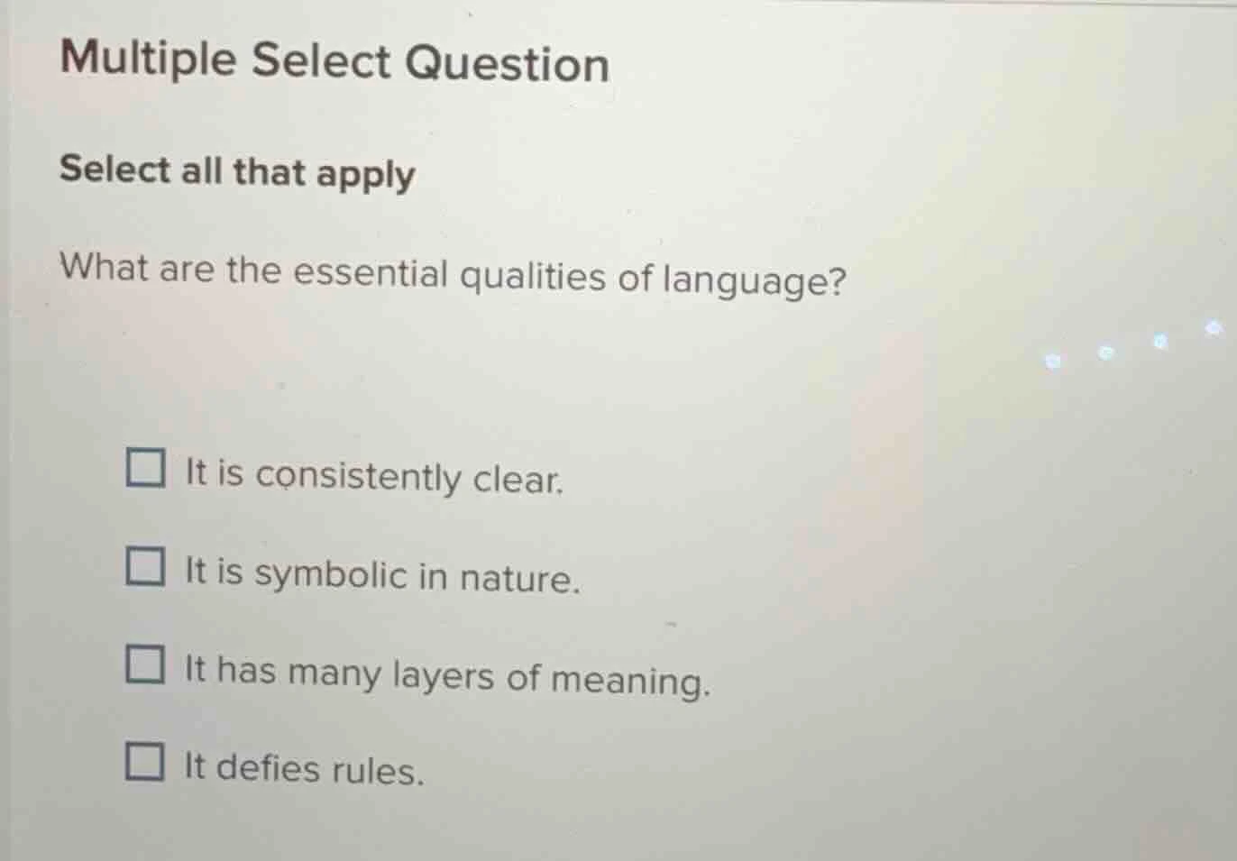 multiple select question select all that apply what are the essential q…