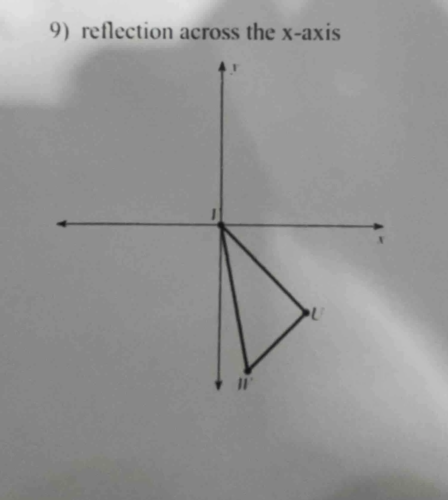 9) reflection across the x - axis