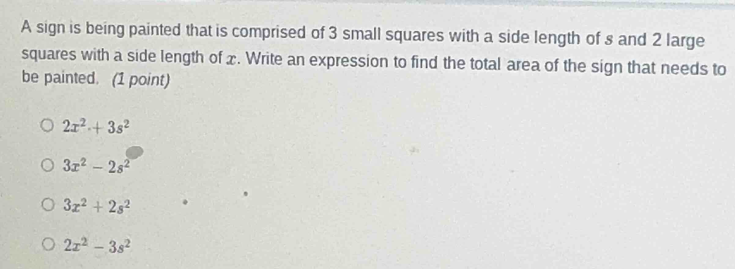 a sign is being painted that is comprised of 3 small squares with a sid…