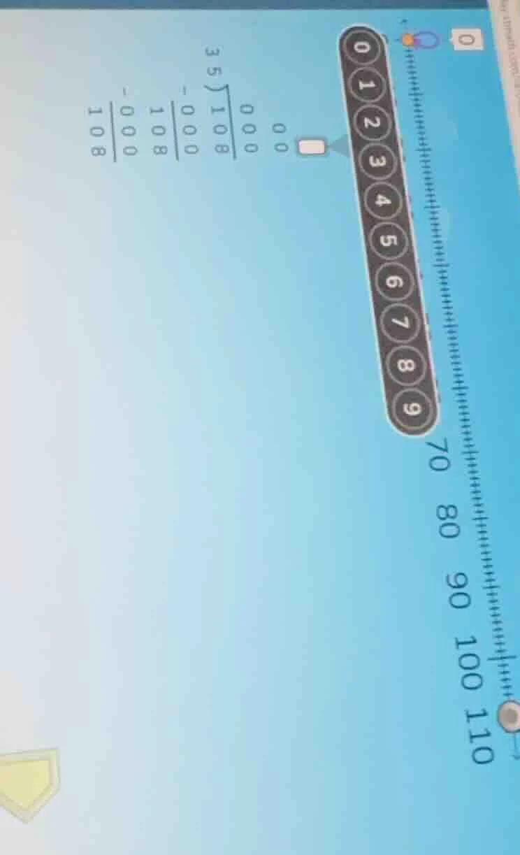 there is a division operation (dfrac{108}{35}) and some subtraction ope…