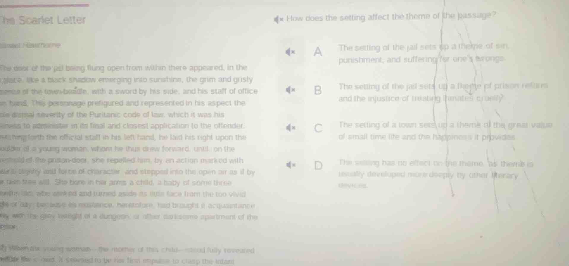 the scarlet letter how does the setting affect the theme of the passage…