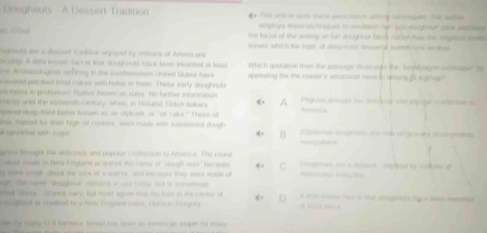 doughnuts a dessert tradition ... which quotation from the passage illu…