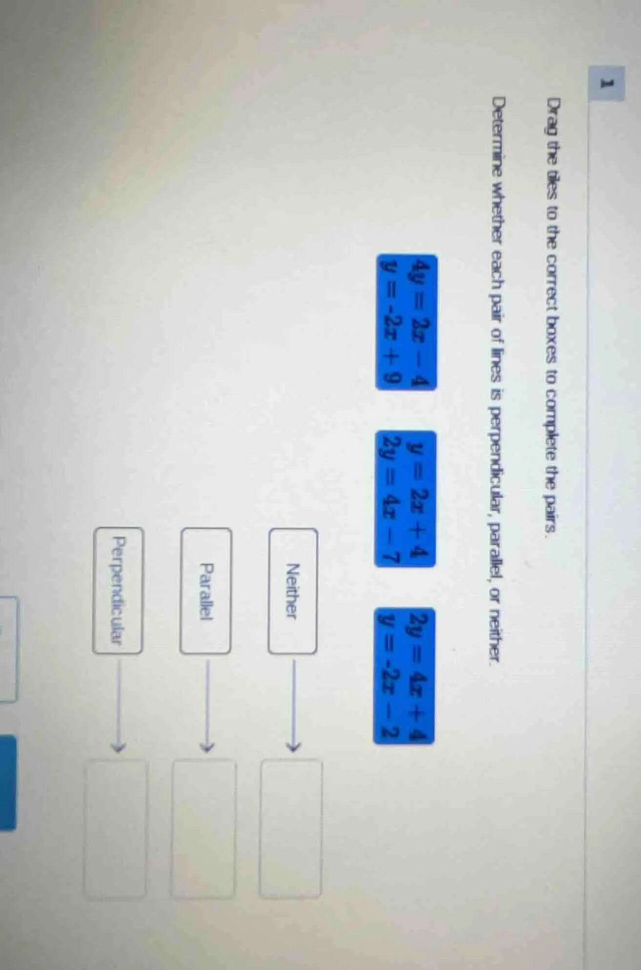 drag the lines to the correct boxes to complete the pairs. determine wh…