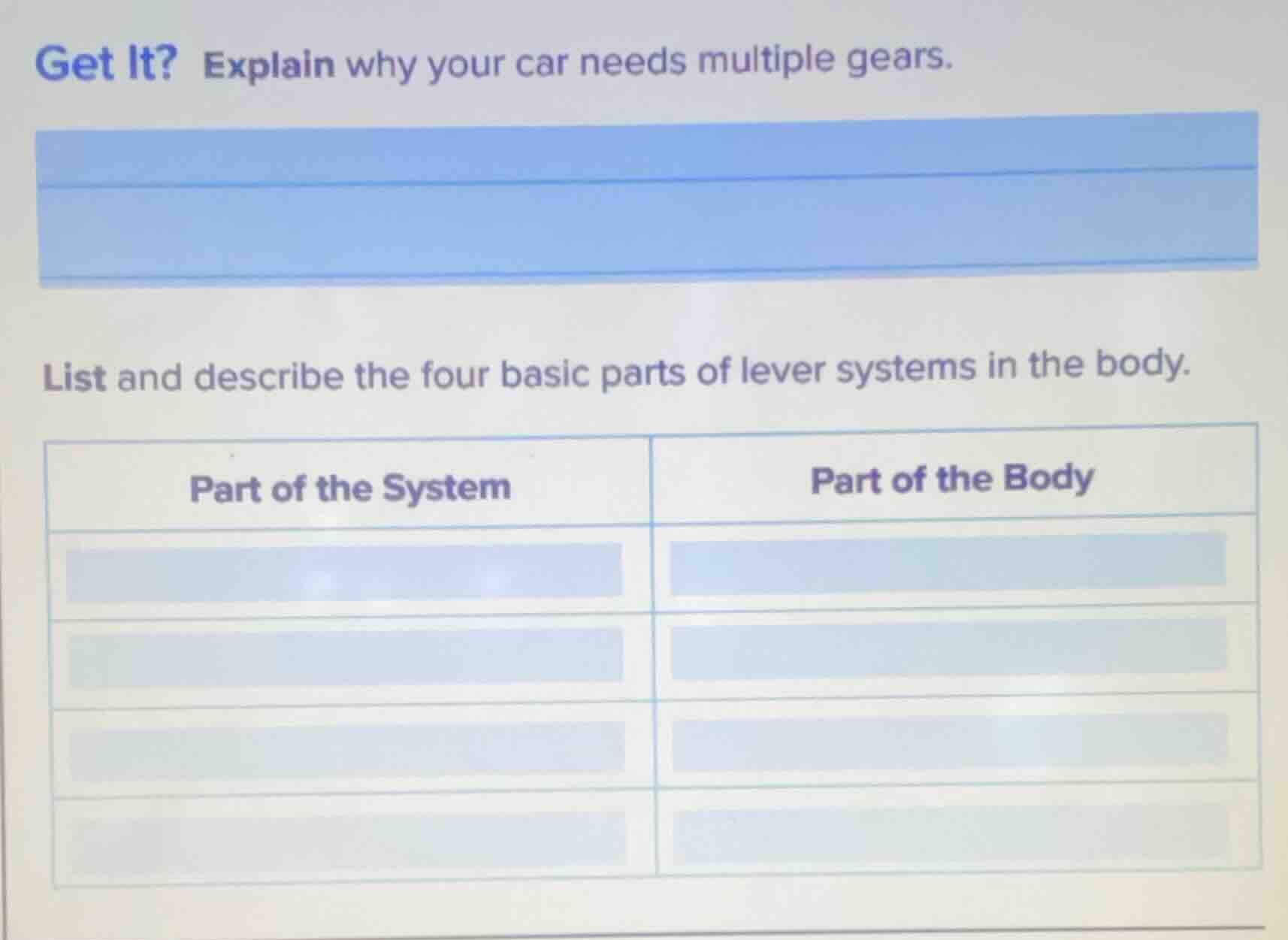 get it? explain why your car needs multiple gears. list and describe th…