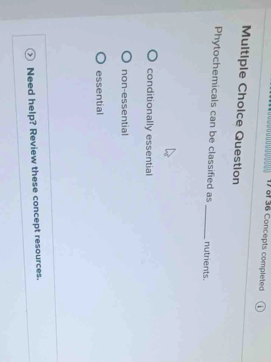 multiple choice question phytochemicals can be classified as ______ nut…