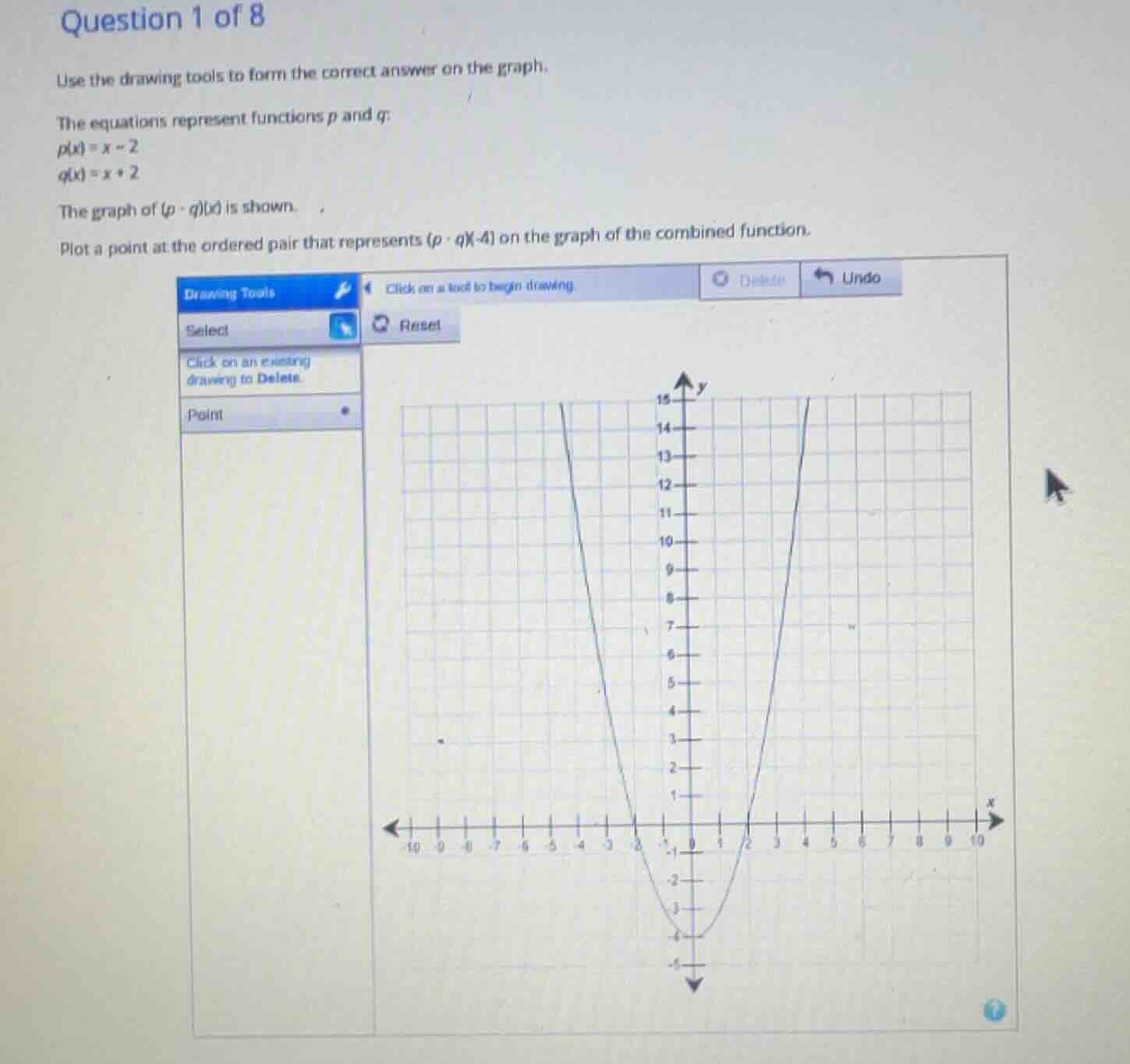 question 1 of 8 use the drawing tools to form the correct answer on the…
