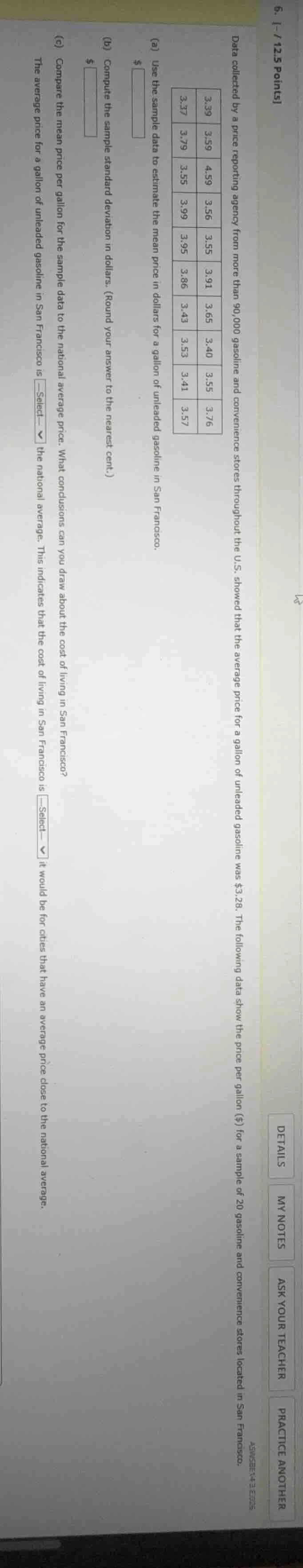 6. -/12.5 points data collected by a price reporting agency from more t…