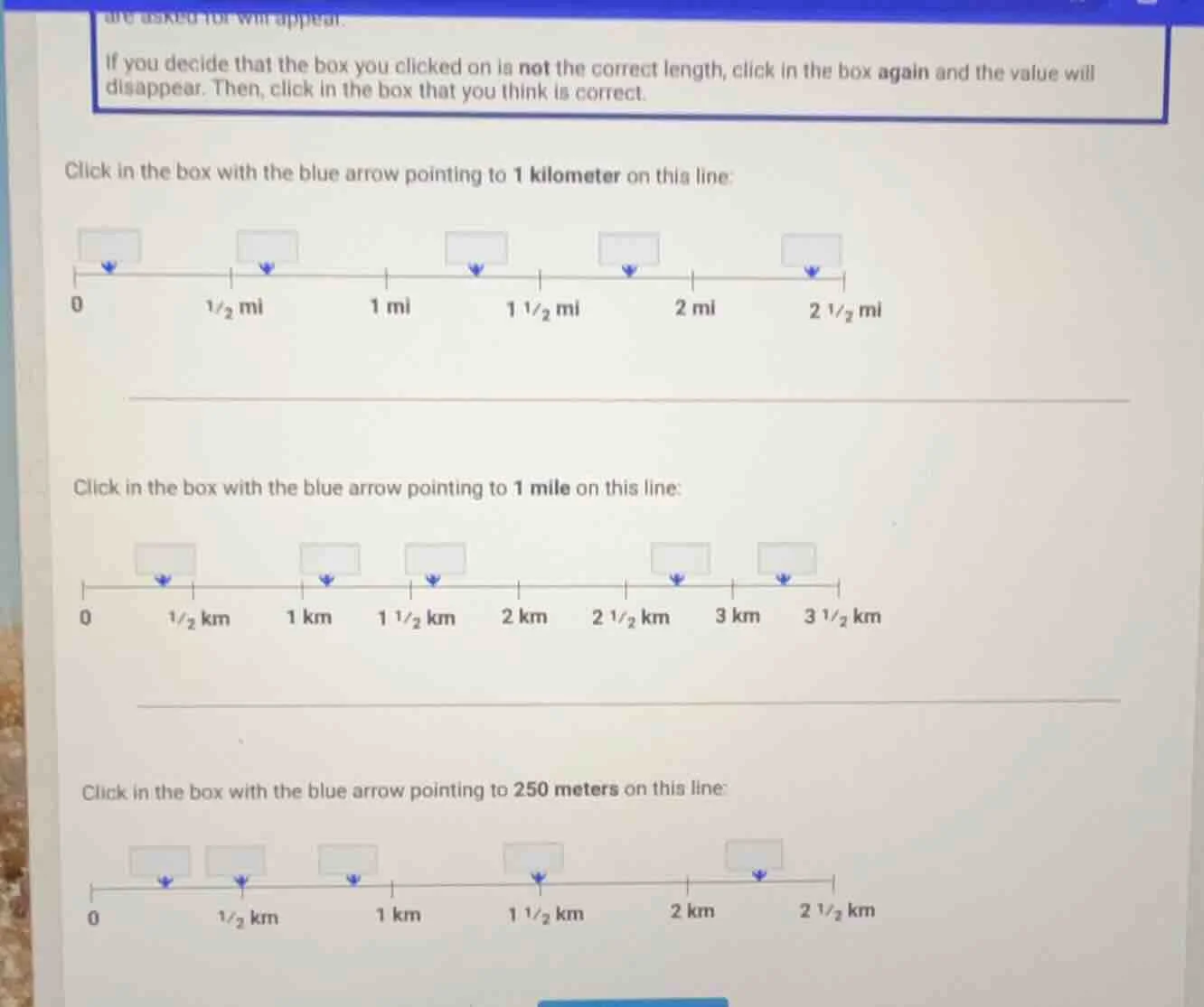 if you decide that the box you clicked on is not the correct length, cl…