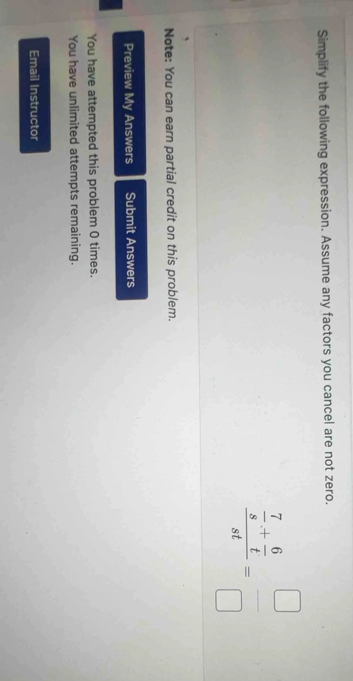 simplify the following expression. assume any factors you cancel are no…