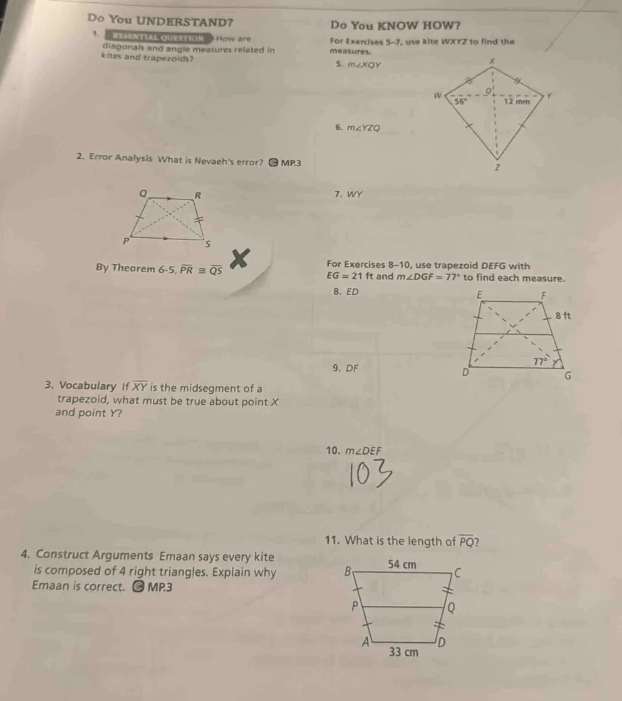 do you understand? 1. essential question how are diagonals and angle me…