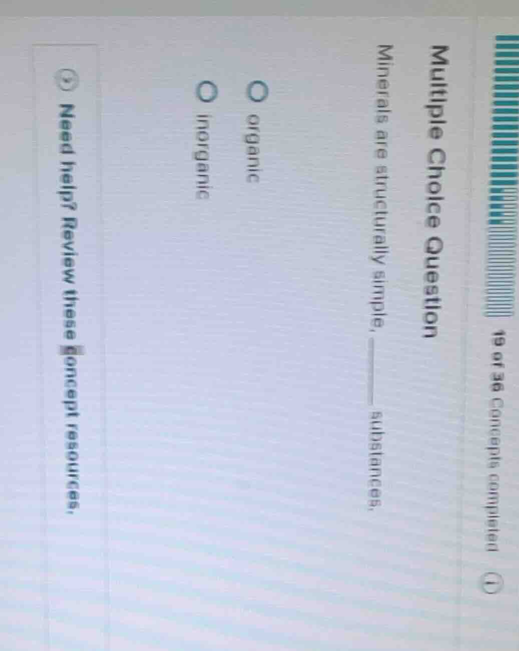 multiple choice question minerals are structurally simple, ______ subst…