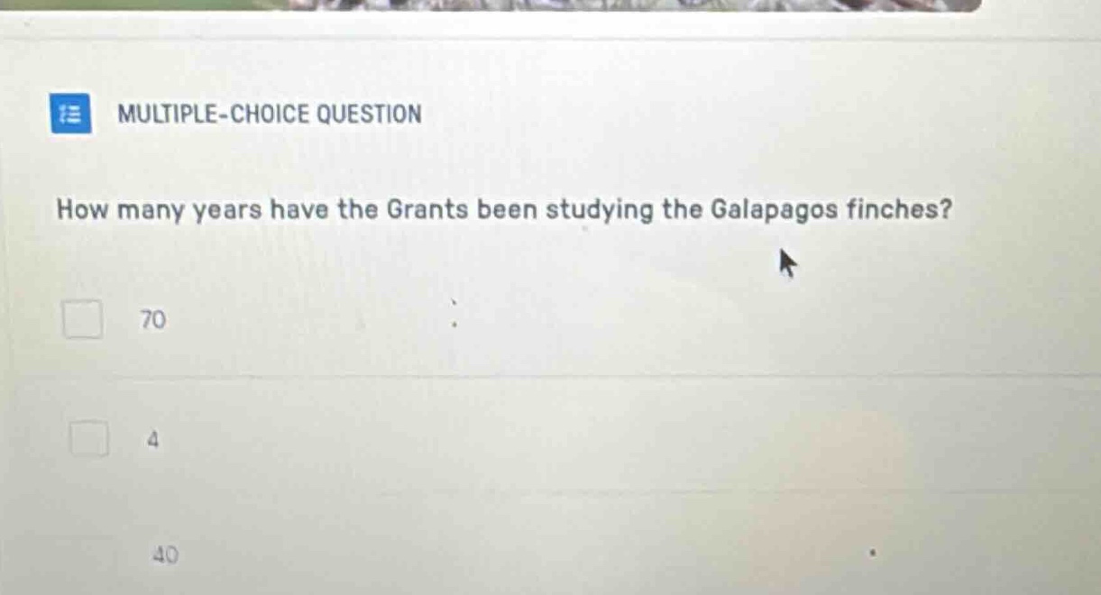multiple-choice question how many years have the grants been studying t…