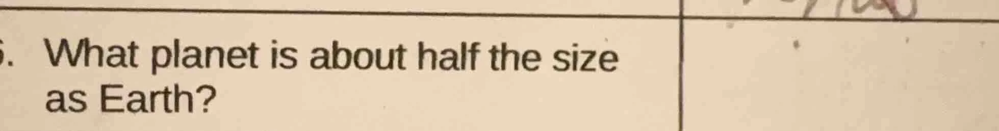 what planet is about half the size as earth?