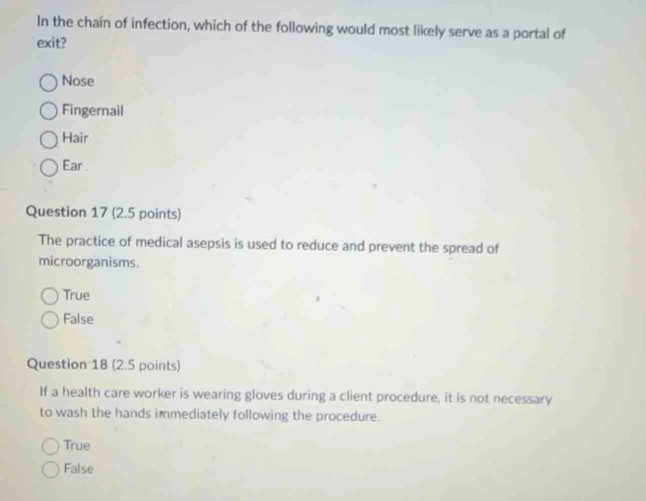 in the chain of infection, which of the following would most likely ser…