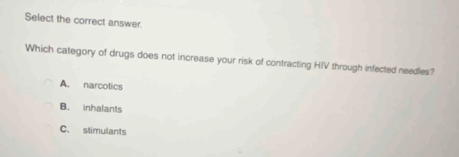 select the correct answer. which category of drugs does not increase yo…
