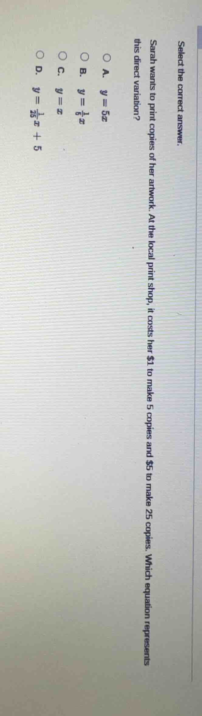 select the correct answer. sarah wants to print copies of her artwork. …