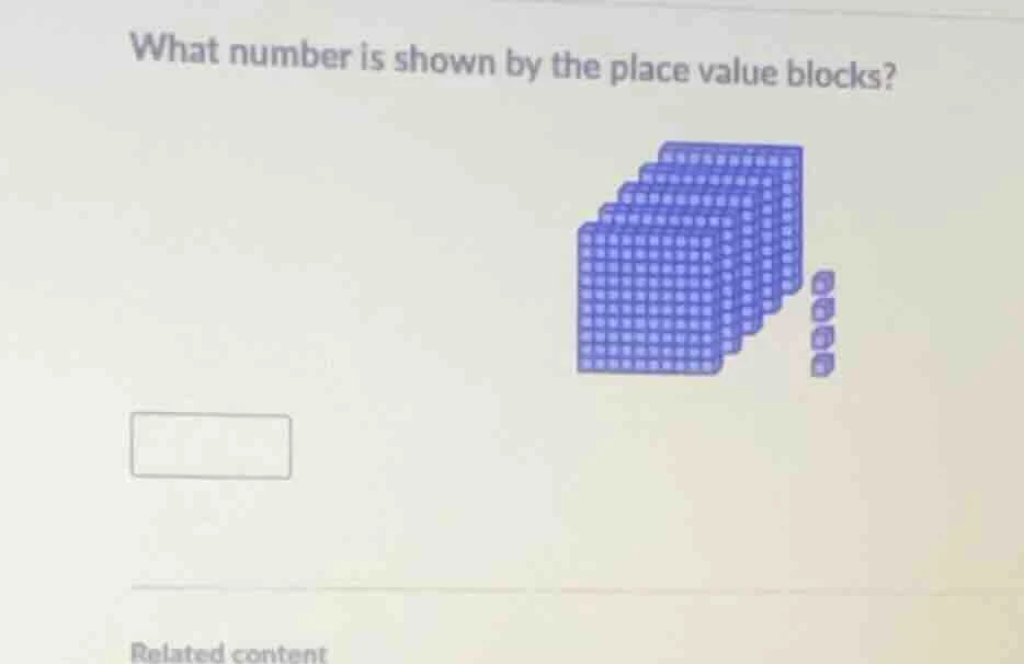 what number is shown by the place value blocks? related content