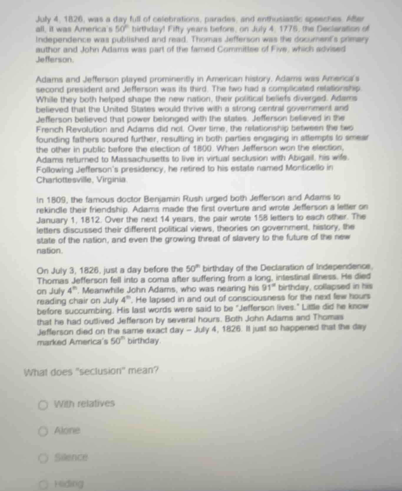 july 4, 1826, was a day full of celebrations, parades, and enthusiastic…