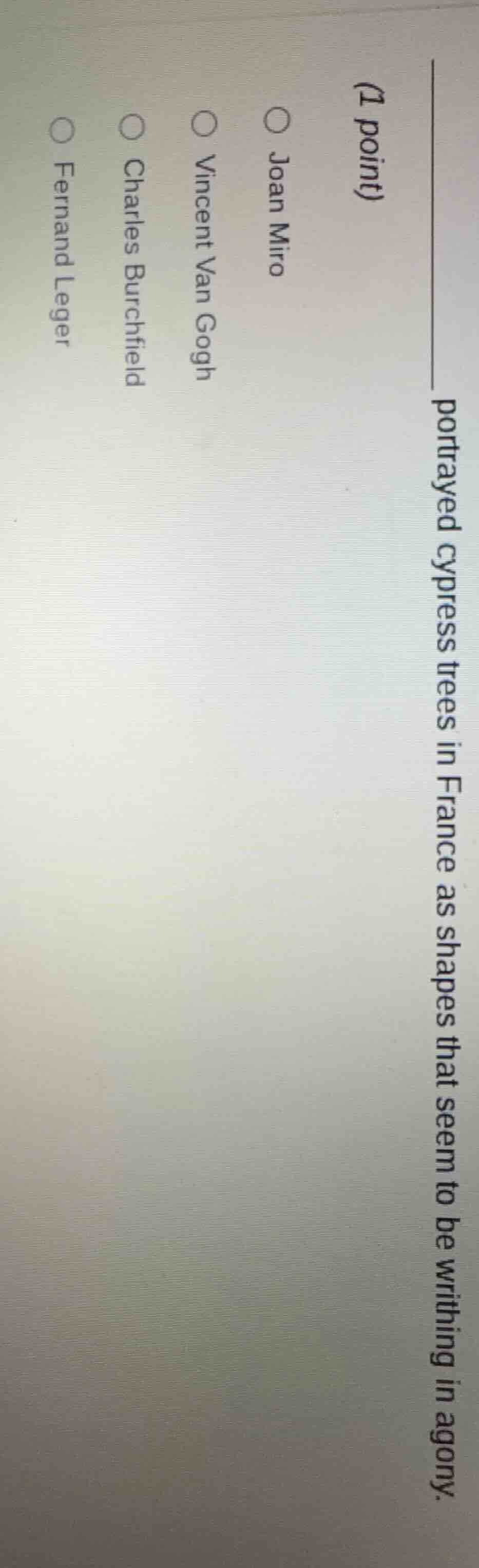 ______ portrayed cypress trees in france as shapes that seem to be writ…