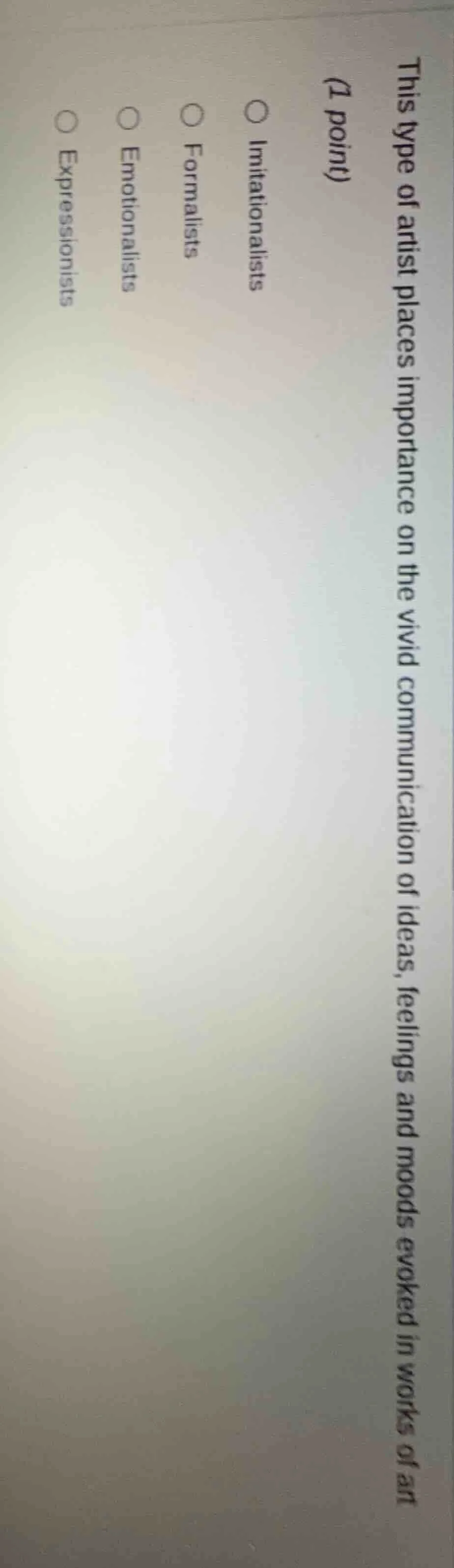 this type of artist places importance on the vivid communication of ide…