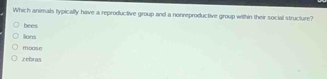 which animals typically have a reproductive group and a nonreproductive…