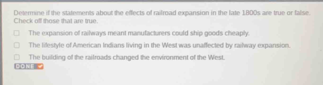 determine if the statements about the effects of railroad expansion in …